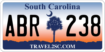 SC license plate ABR238