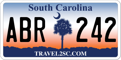 SC license plate ABR242