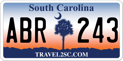 SC license plate ABR243