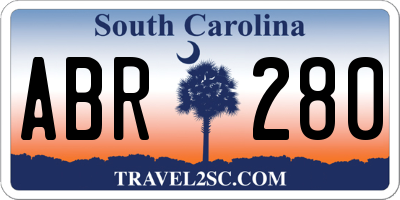SC license plate ABR280
