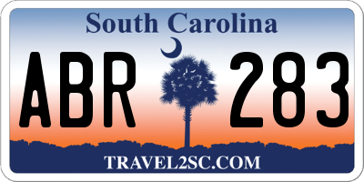 SC license plate ABR283