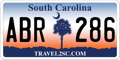 SC license plate ABR286
