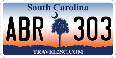 SC license plate ABR303