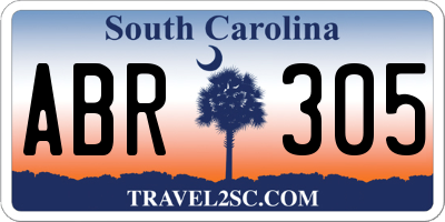 SC license plate ABR305