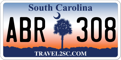 SC license plate ABR308