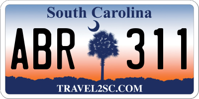 SC license plate ABR311