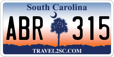 SC license plate ABR315