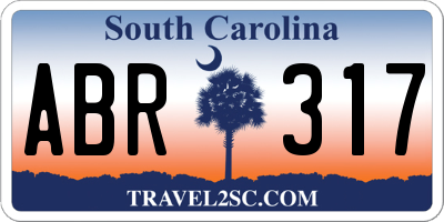 SC license plate ABR317