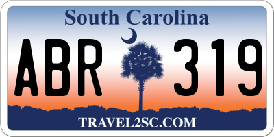 SC license plate ABR319