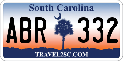 SC license plate ABR332