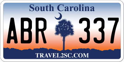 SC license plate ABR337