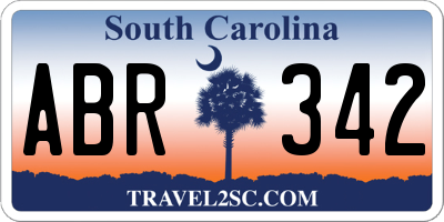 SC license plate ABR342