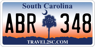 SC license plate ABR348