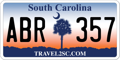 SC license plate ABR357