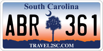 SC license plate ABR361