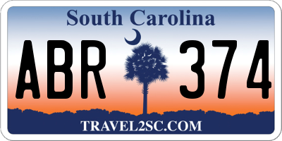 SC license plate ABR374