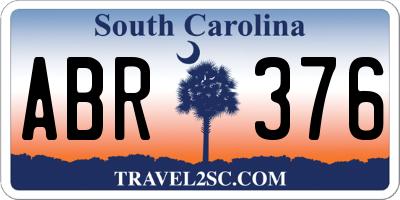 SC license plate ABR376
