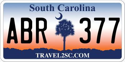 SC license plate ABR377