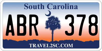 SC license plate ABR378