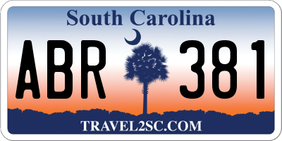 SC license plate ABR381