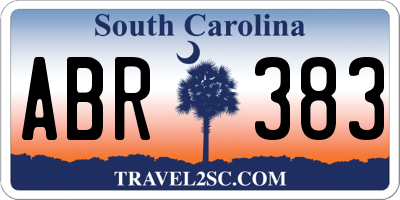 SC license plate ABR383