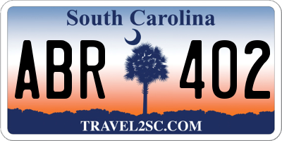 SC license plate ABR402