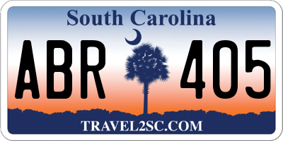 SC license plate ABR405