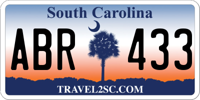 SC license plate ABR433