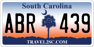 SC license plate ABR439