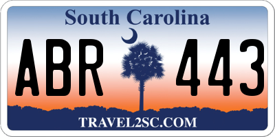 SC license plate ABR443