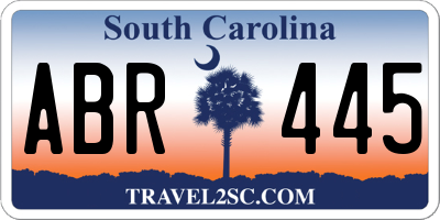 SC license plate ABR445