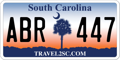 SC license plate ABR447
