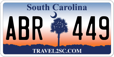 SC license plate ABR449