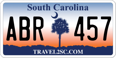 SC license plate ABR457