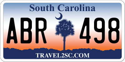 SC license plate ABR498
