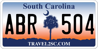 SC license plate ABR504