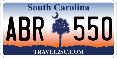 SC license plate ABR550