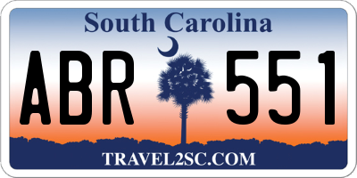 SC license plate ABR551