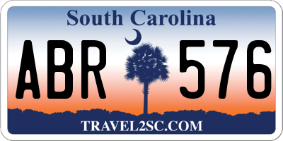 SC license plate ABR576