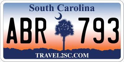 SC license plate ABR793