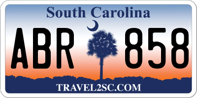 SC license plate ABR858