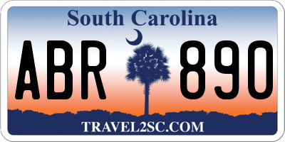 SC license plate ABR890