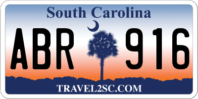 SC license plate ABR916