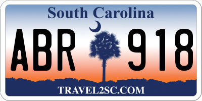 SC license plate ABR918