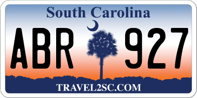 SC license plate ABR927