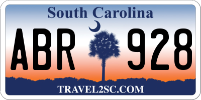 SC license plate ABR928