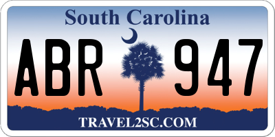 SC license plate ABR947