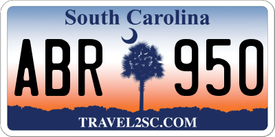 SC license plate ABR950