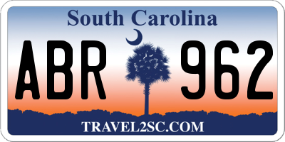 SC license plate ABR962