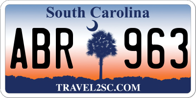 SC license plate ABR963